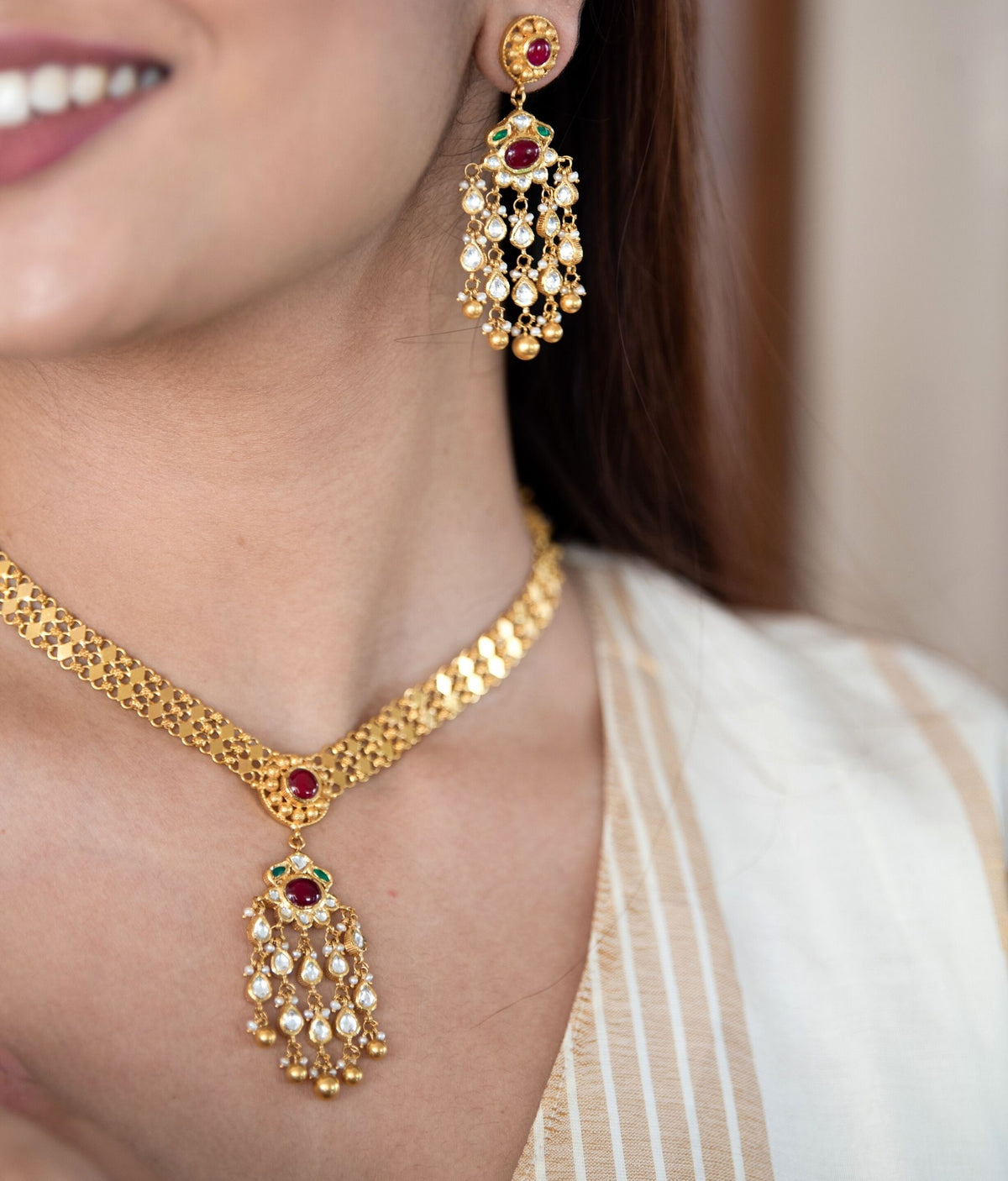 Barkha Antique Gold Set | R Narayan Jewellers