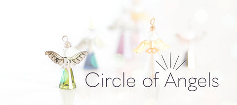 crystal angel charms to give people love and hope through a circle of angels
