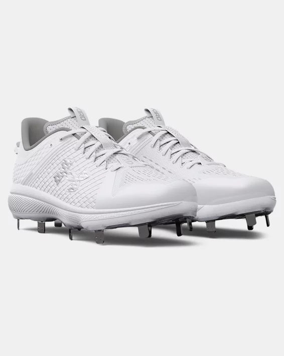 Armour Low MT Metal Baseball Cleat - White – TripleSSports