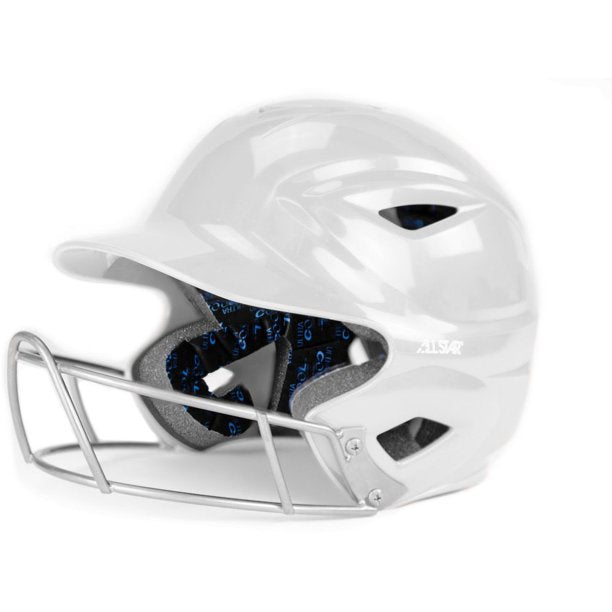 All Star S7™ Solid Gloss Adult Fastpitch Batting Helmet White Triplessports 