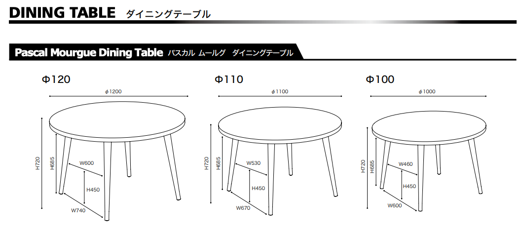 ROSETPascal Mourgue Dining Table Wood leg