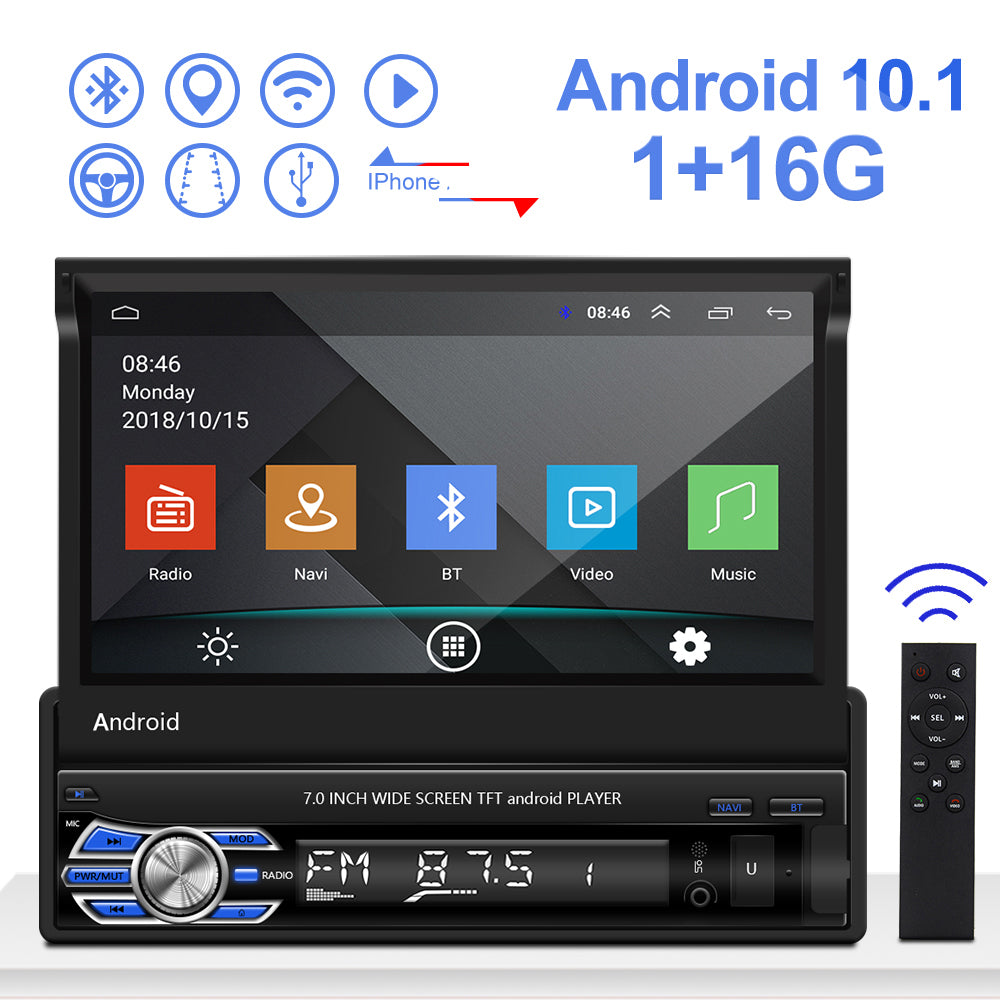 geweer Uitgaan Informeer PODOFO Car Multimedia Player Android 10.1 Car Radio Autoradio 1 Din Te