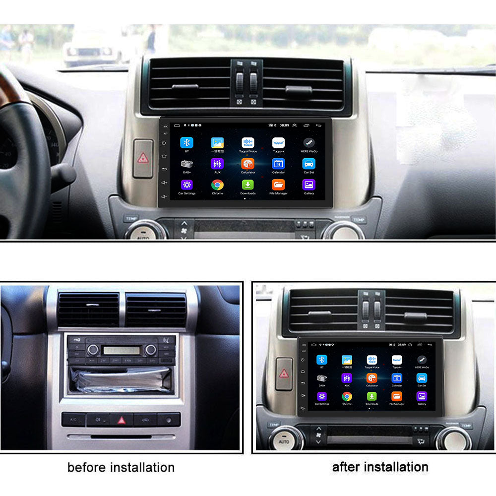Podofo Double Din Car Radio GPS Navigation Android 2G+16G Headunit 7 HD Touch Screen Car Stereo Support Dual USB Bluetooth WiFi FM Radio Android/iOS Mirror Link with Rear Camera 