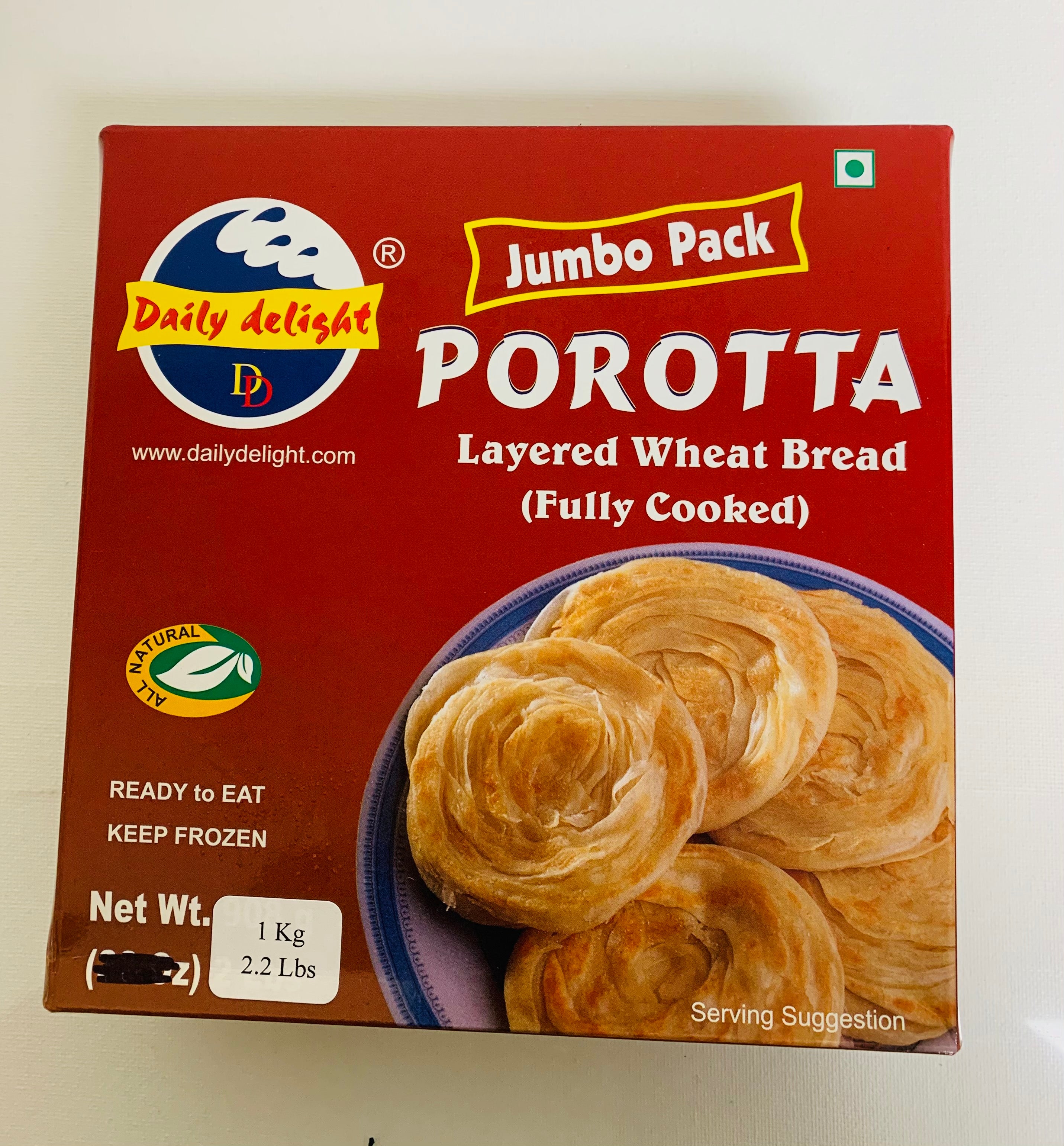 Daily Delight Porotta Jumbo Pack (Frozen - 1 kg)