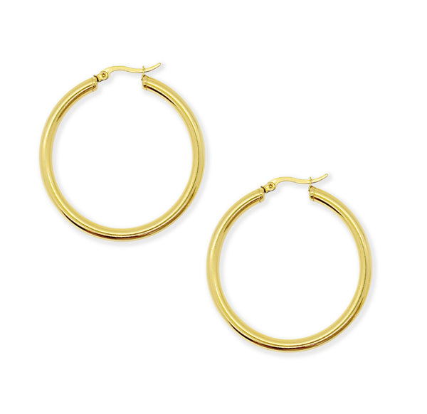 Milla 14K Gold Hoop Earrings for Women, Silver Hoop Earrings & Rose Gold Earrings with Graduated Curvature