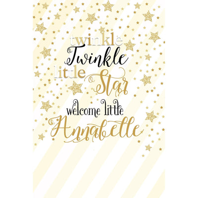 Customizable Yard Sign / Lawn Sign Welcome Baby Shower Twinkle Gold Stripe