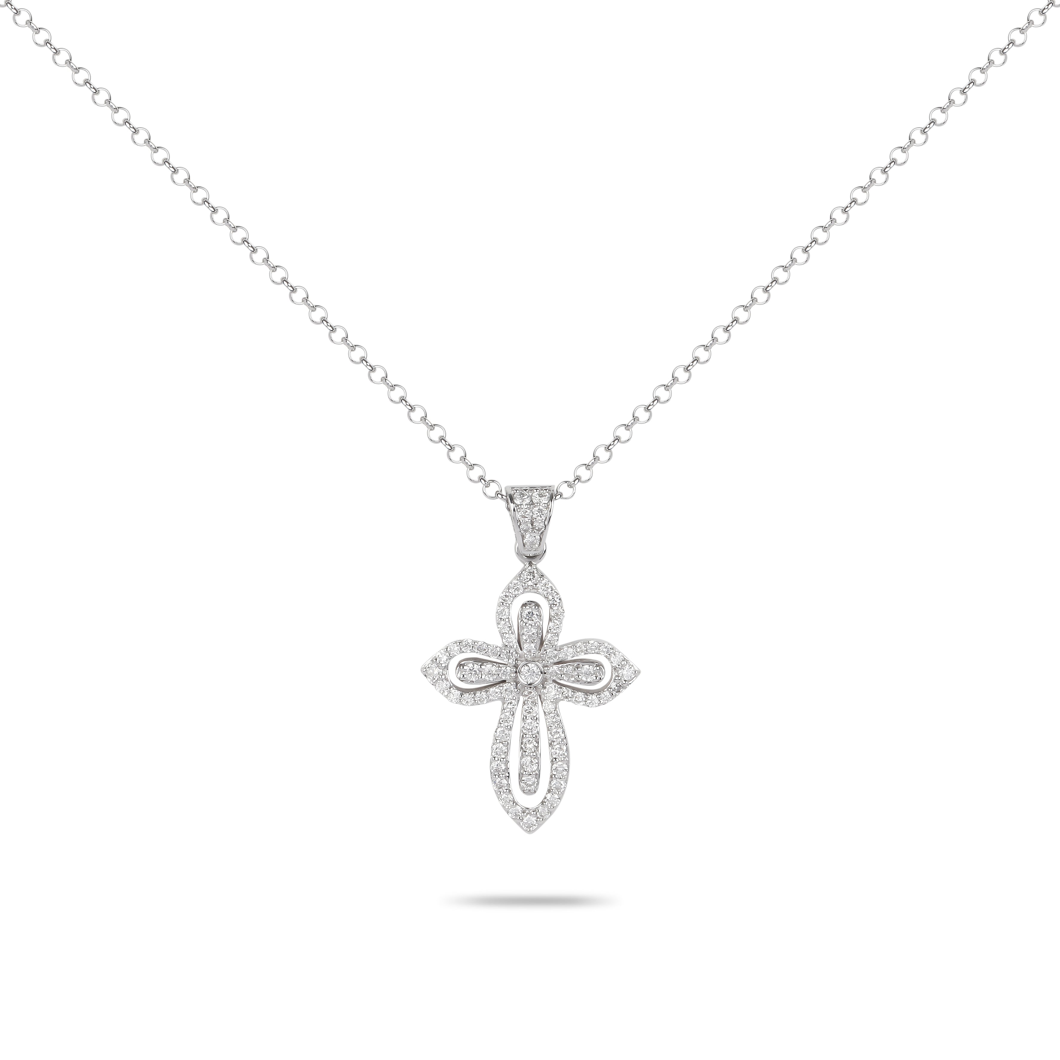 simple diamond cross necklace