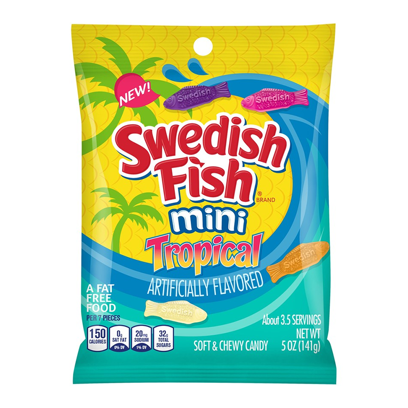 Swedish Fish Mini Tropical Bag 141g International Snacks and Treats