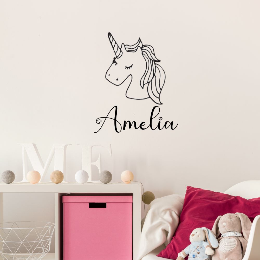 custom name sweet unicorn wall decal – Snug as a Bug