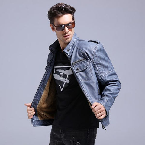 Excelled Synthetic Leather Jacket