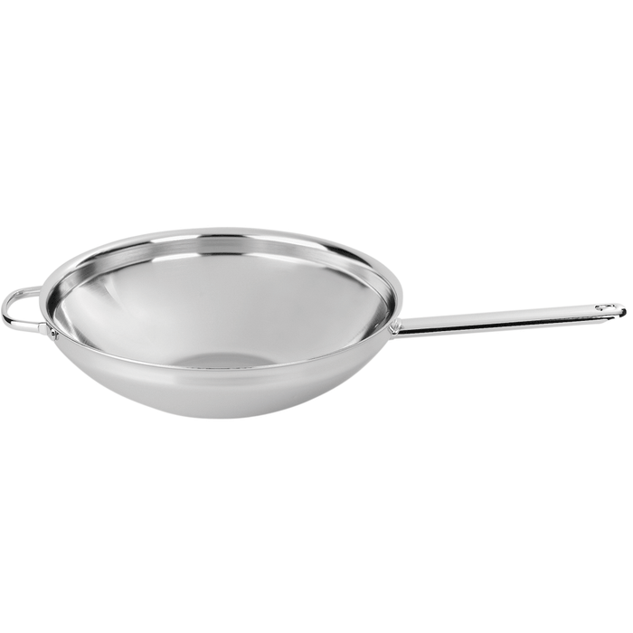 Demeyere Specialties 5.8-qt Stainless Steel Flat Bottom Wok with Helper Handle 52932 - Home Chef PRO