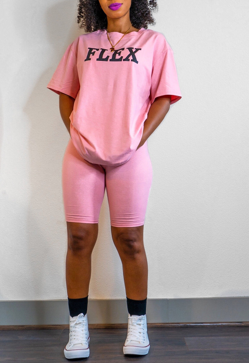 bubblegum pink biker shorts