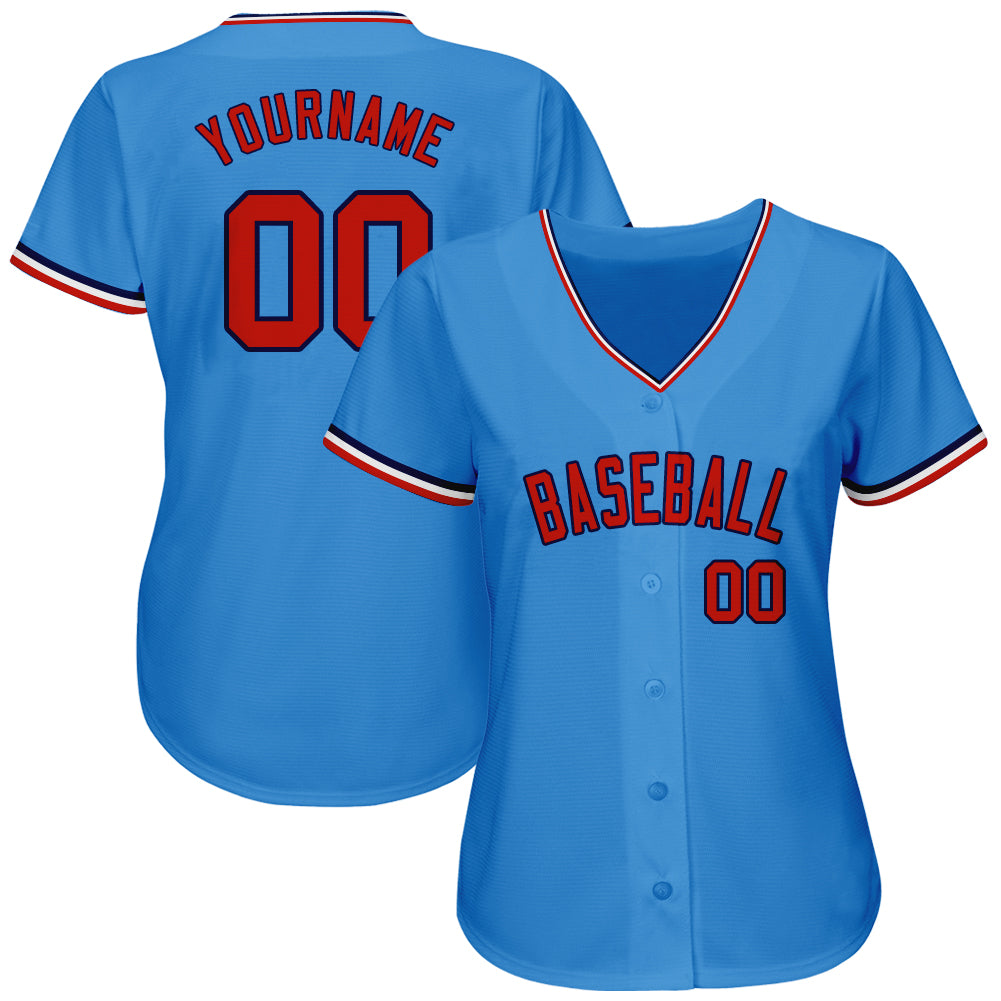 powder blue and red jersey