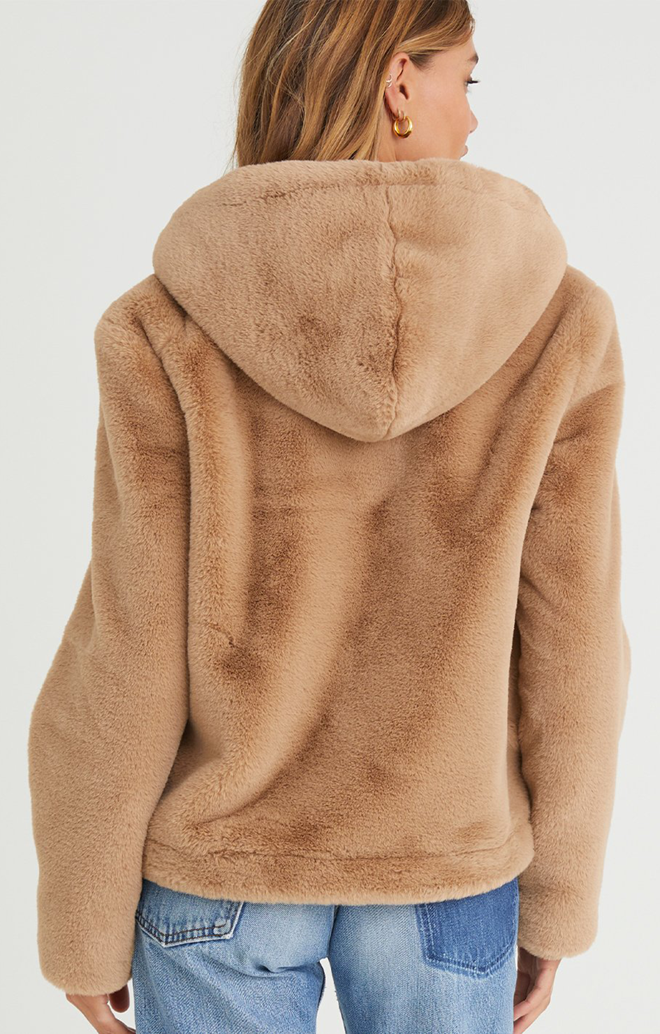 ALEXIASTAM Eco Fur Hooded Jacket | www.beykoztipmerkezi.com