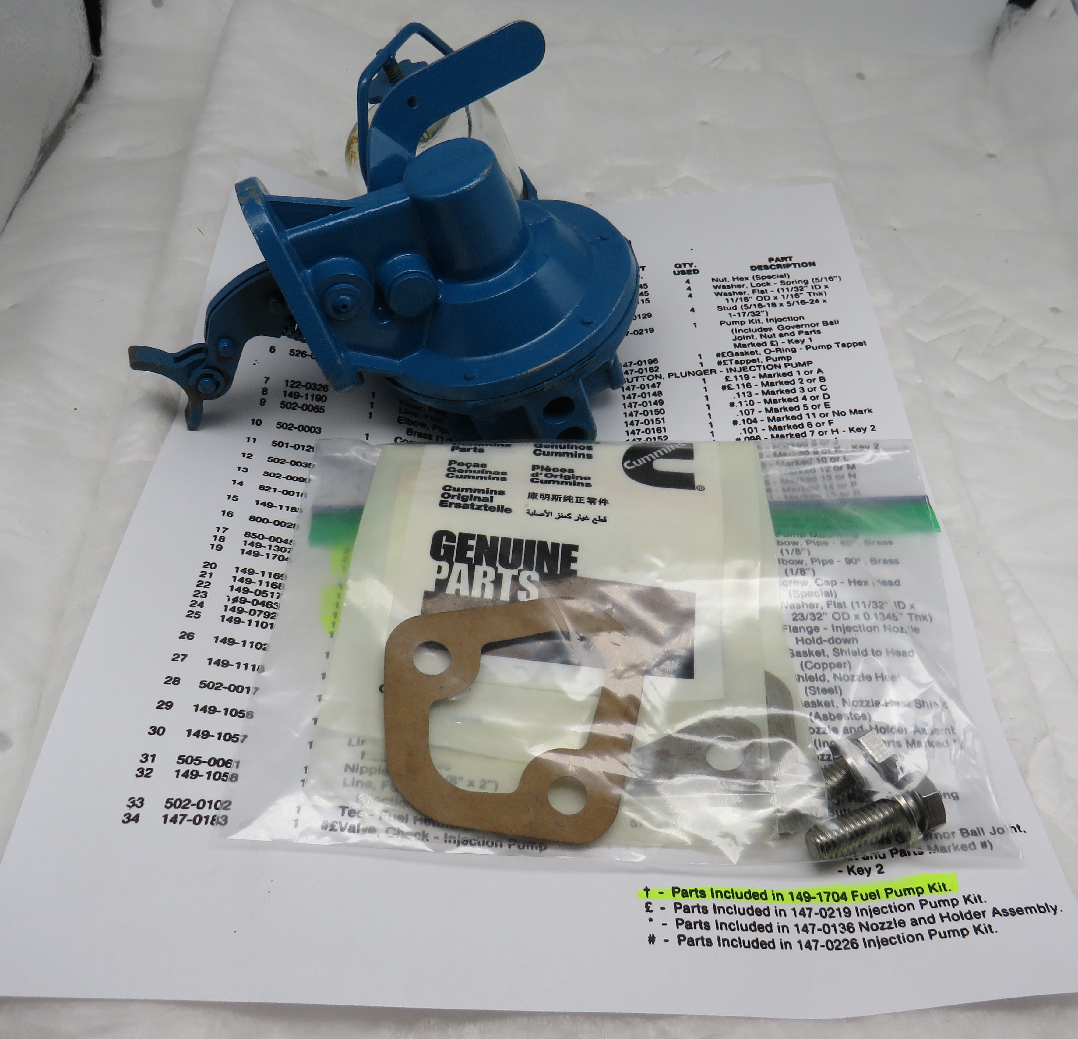 Refurbished 149-1704, 149-1790, 149-1003 & 149-1020 Onan Fuel Pump Series DJC (OBSOLETE) Includes Gasket 149-0792 & (2) Fuel Pump Flange Washers 149-1307, (2) Lock Washers & (2) Hex Head Cap Screws 5/16