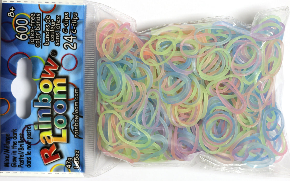 Official Rainbow Loom 600 Ct. Rubber Band Refill Pack *Jelly* ASSORTED TIE  DYE [Includes 24 C-Clips!] 