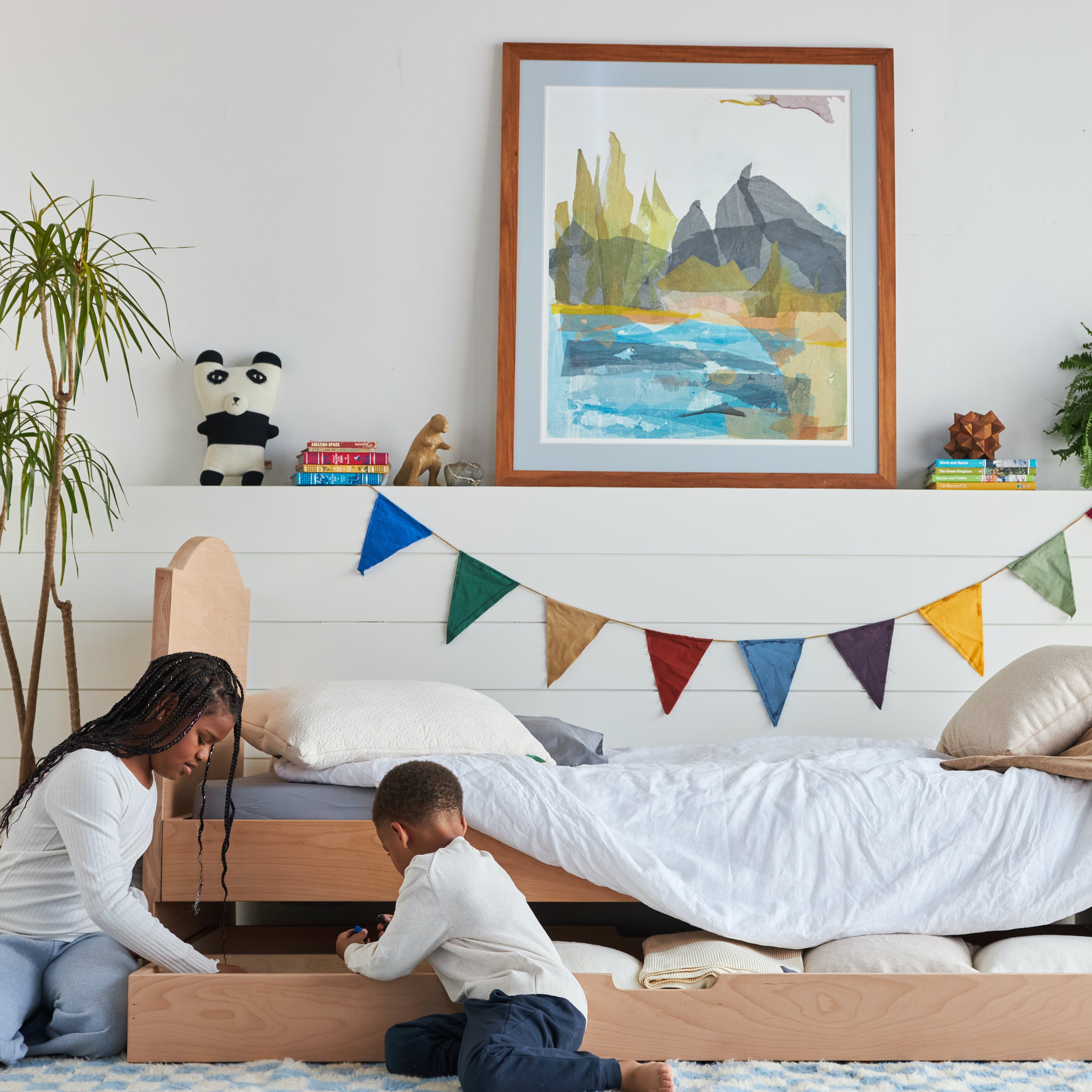 grond Uithoudingsvermogen Echter Trundle Bed Frame for Kids Bedroom | Avocado Green Mattress®
