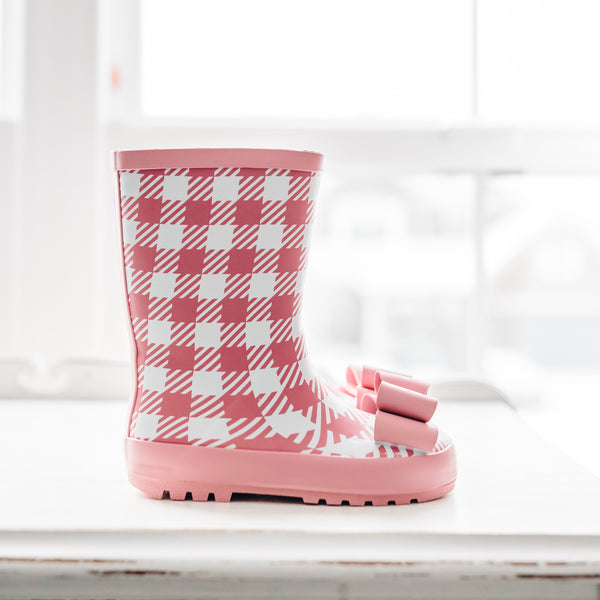 Cheery Rain Boot - Mod Check Orchid 