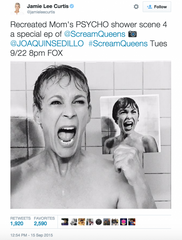 Jamie Lee Curtis Recreates Her Mom's Psycho Scream, stop shower curtain blowing in