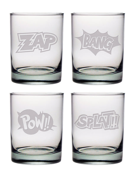 Cartoon Sounds Double Old Fashioned Glasses