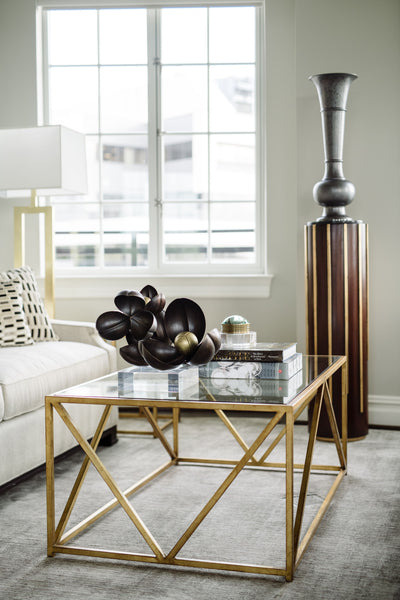 Glass-Top Harlequin Coffee Table & Drip Drop Pedestal from the Jamie Merida Collection for Chelsea House
