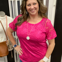 Vivien Rose Lace Top
