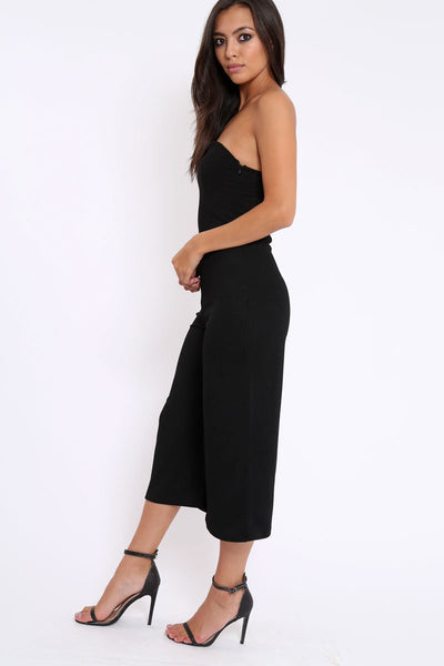 black bandeau culotte jumpsuit