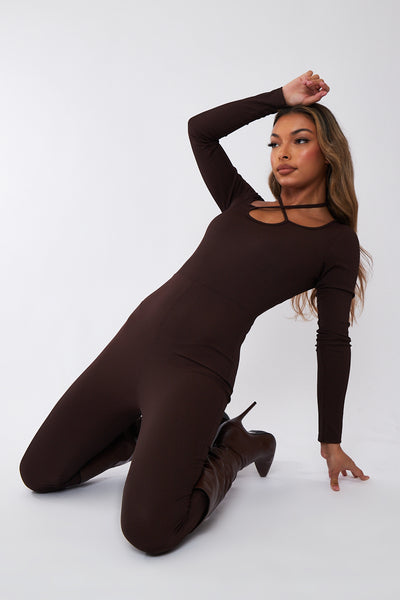 chocolate rib jumpsuit