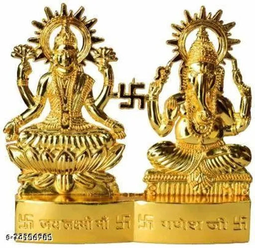 NAVYAKSH golden lakshmi ganesh ji shine golden with satya Idol