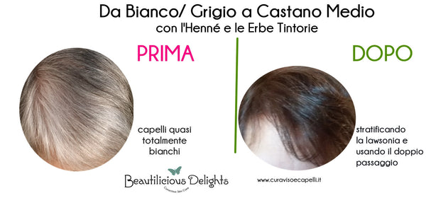 capelli bianchi grigi a Castano medio mogano 