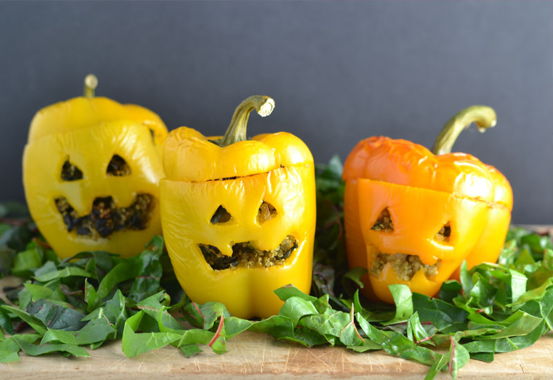 Moringa, Sun-Dried Tomato & Cashew Quinoa Stuffed Peppers