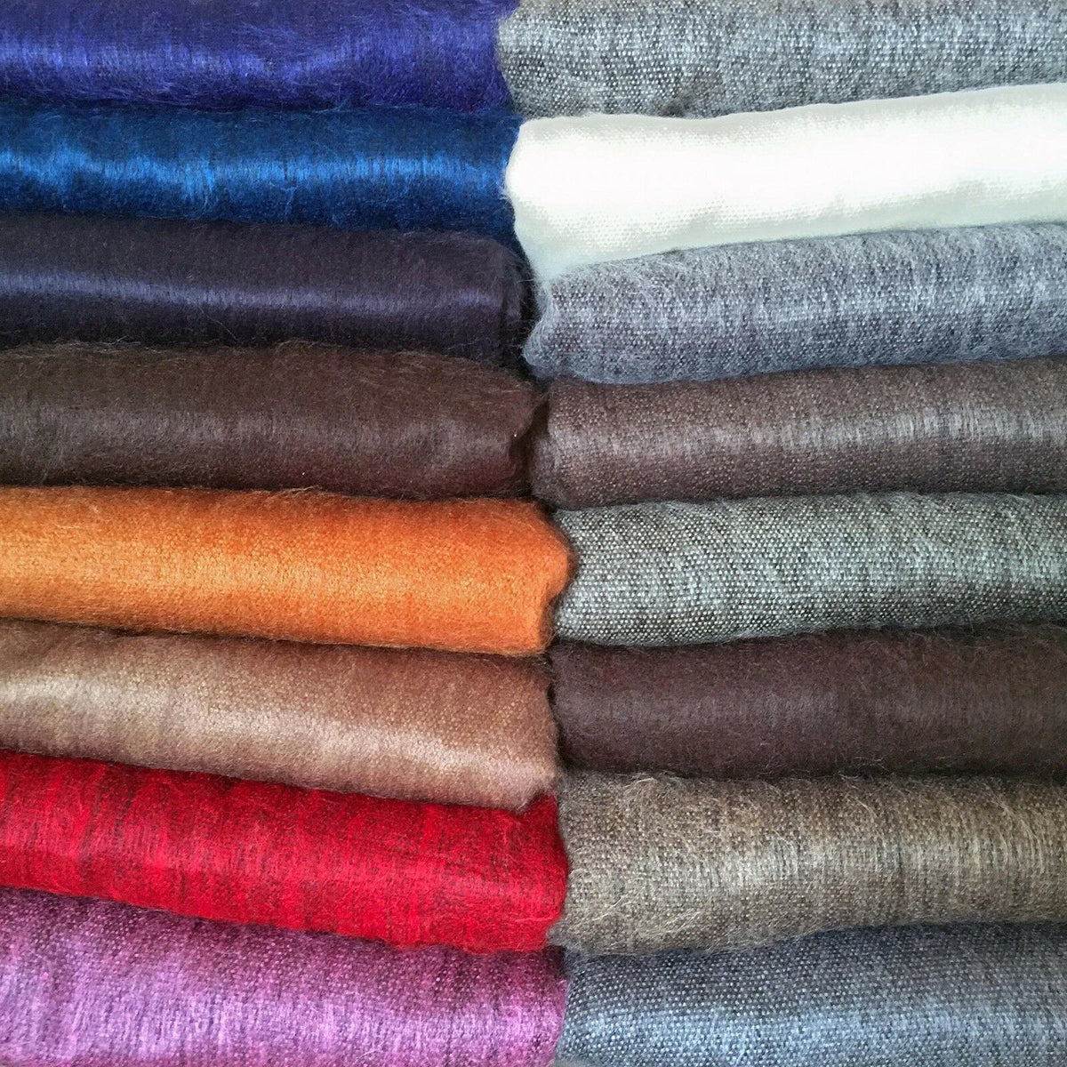 Baby Alpaca Wool Throw Blanket Queen - Apatug - solid pattern
