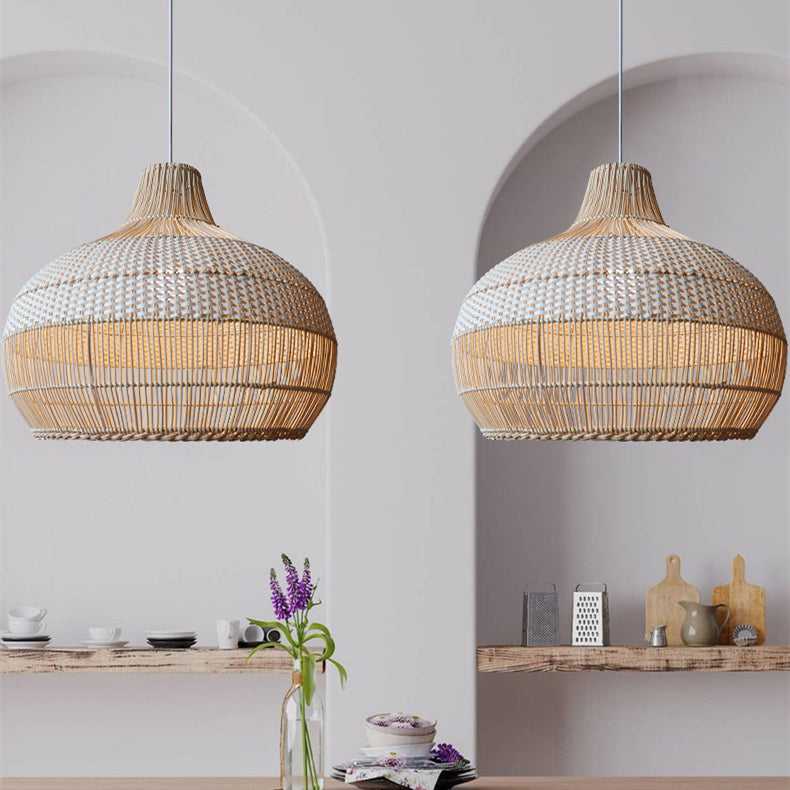 wicker kitchen pendant lights