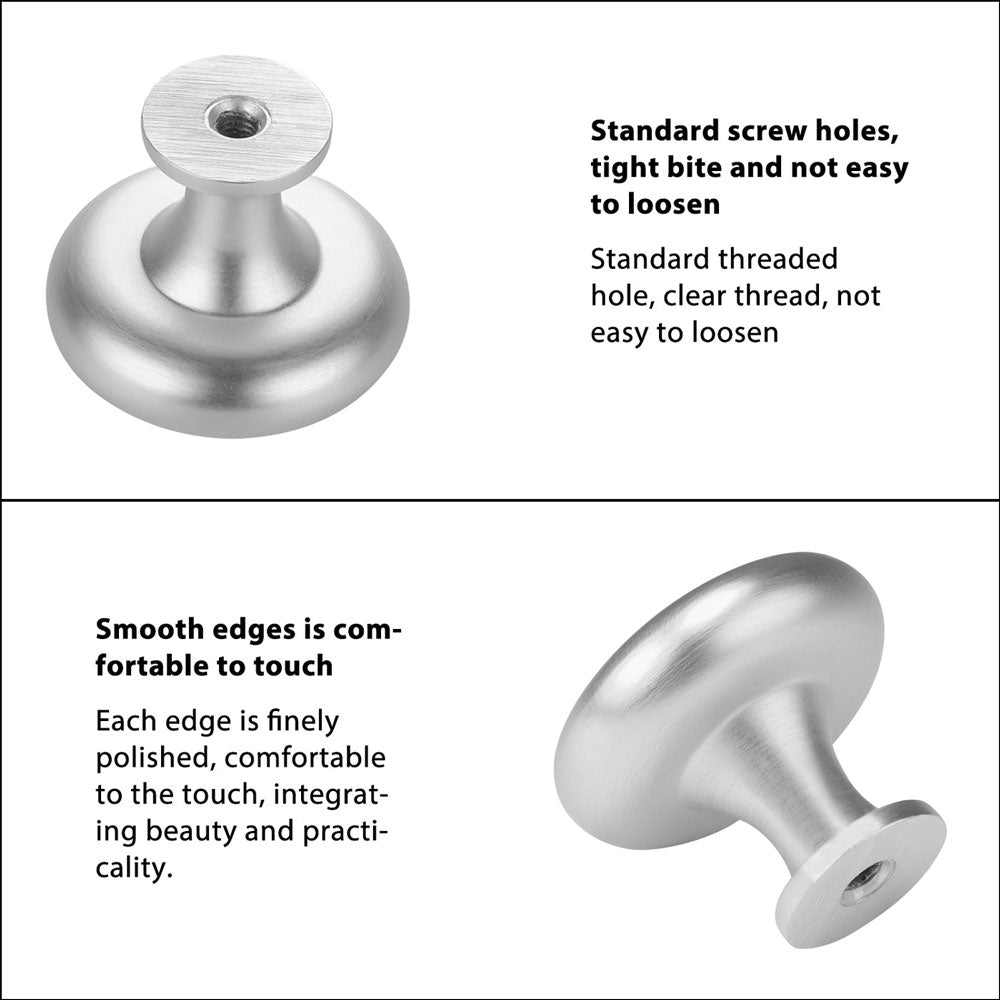 20 Pack Round Dresser Drawers Knobs Kitchen Cabinet Knobs Brushed Nickel(LS5551SNB) -Homdiy