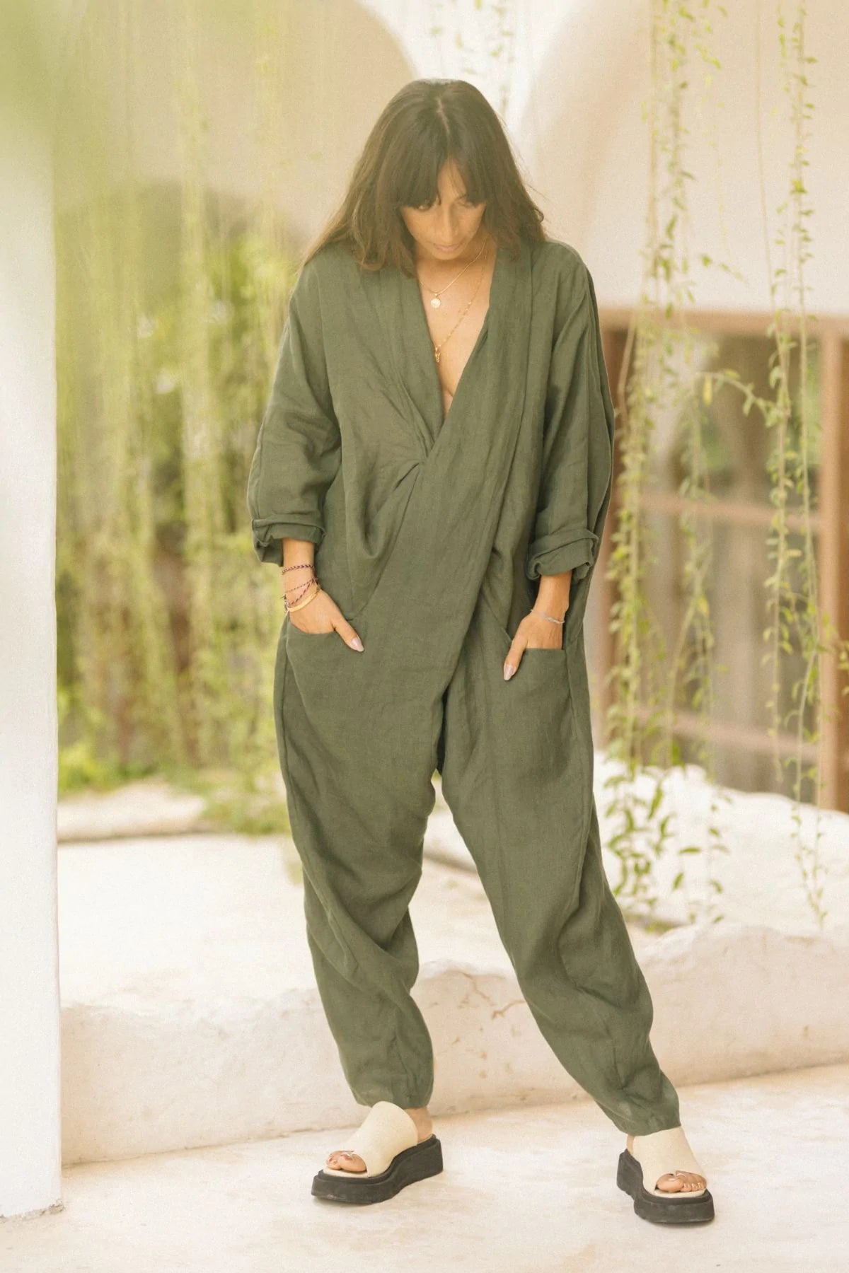 Amma Playsuit (Light Linen, Multiple Colors)
