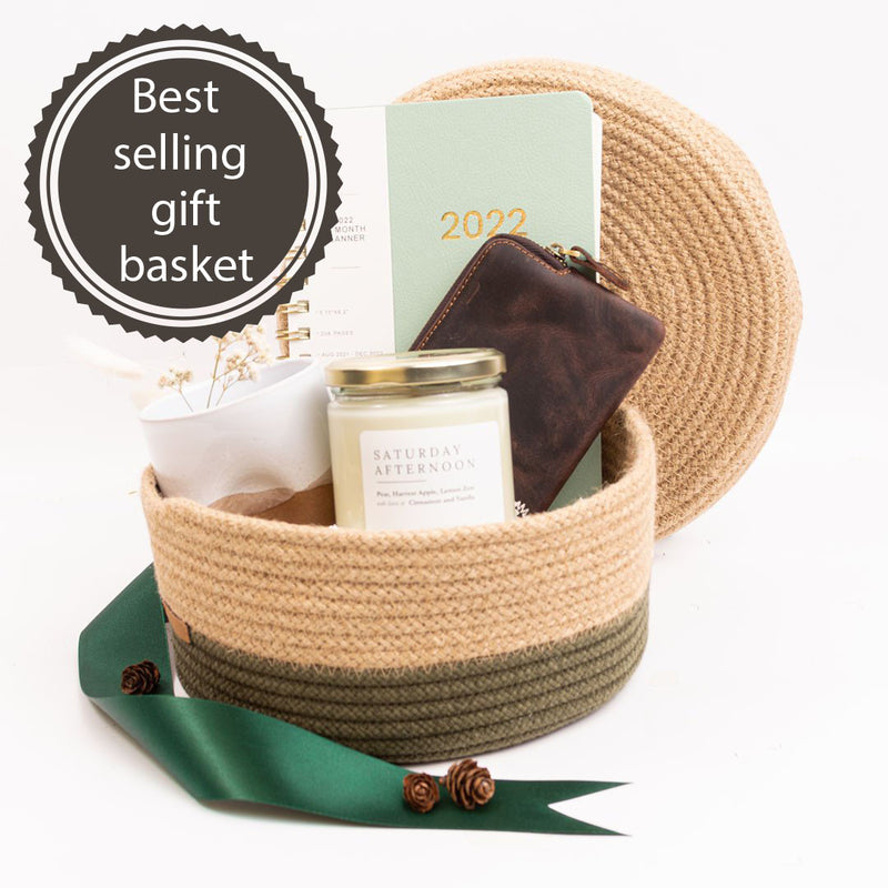 good luck gift set Basket for Birthday, back gift