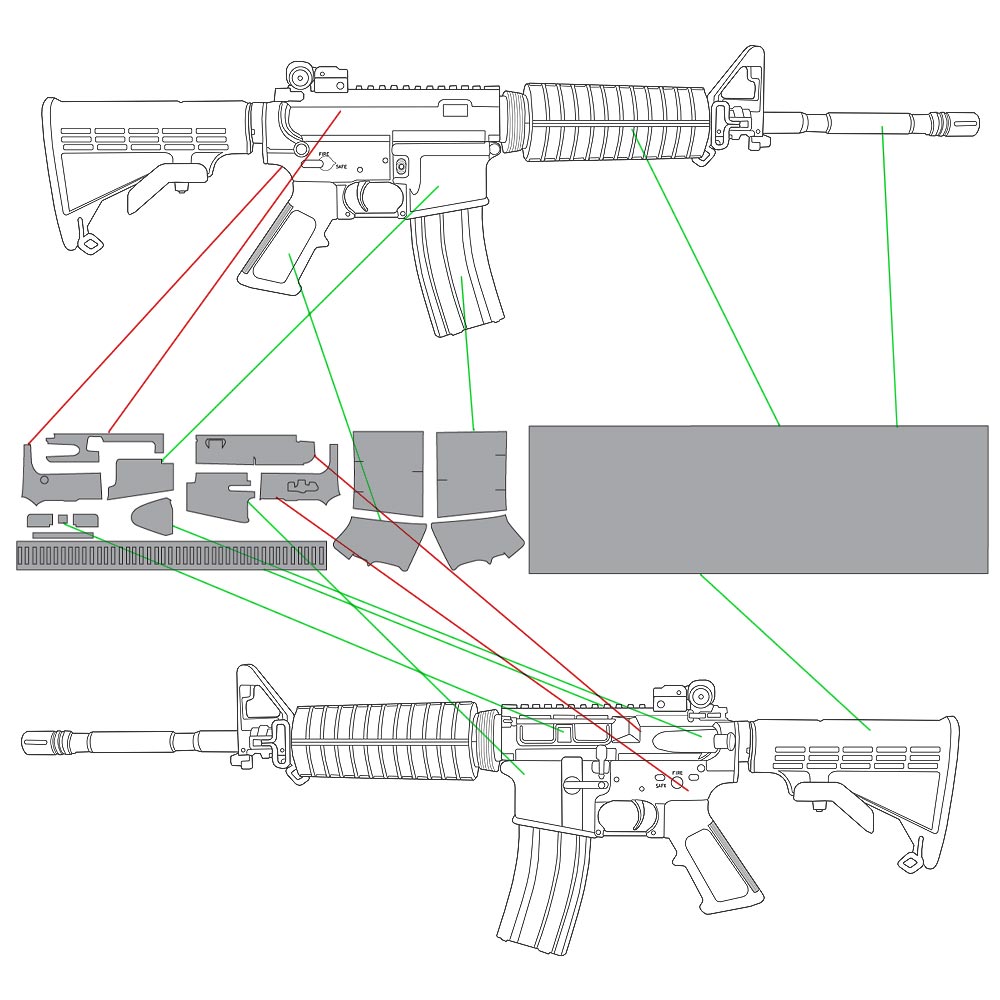 Template Compatibility for Left Handed AR-15 Rifles