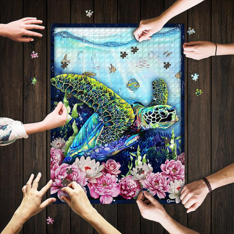 Saint Patrick's Day Gift - MP2202 - Flower Turtle Art - Puzzle