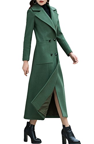 PENER Womens Fashion Cashmere Coat Long Trench Coat Woolen Coat 