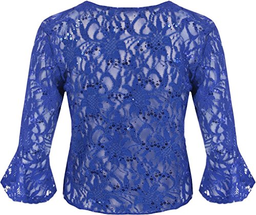 RM Fashions Women's Tie Up 3/4 Flared Bell Sleeve Lace Sequi – NineFit - Europe