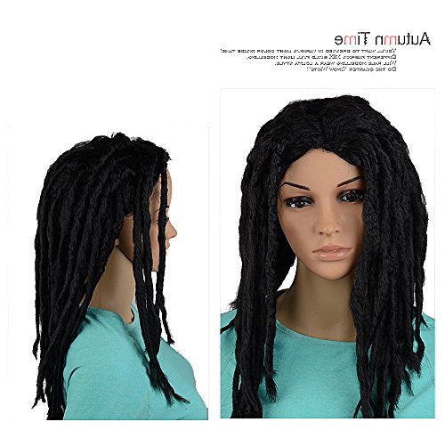 Black Premade Synthetic Cosplay Reggae Dreadlocks Wig African American Wigs