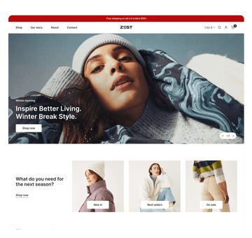 fashion website template for shopify store fleek