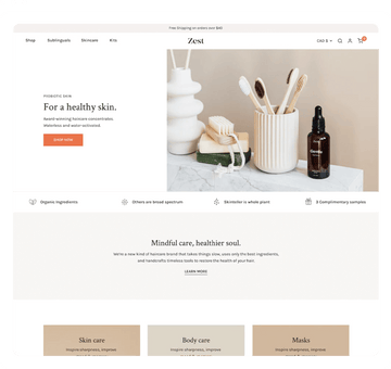 skincare website template for shopify store cosmo