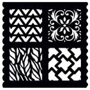 Creative Expressions 7" X 7" Artist Trading Stencil Scrolls & Tyre Tread