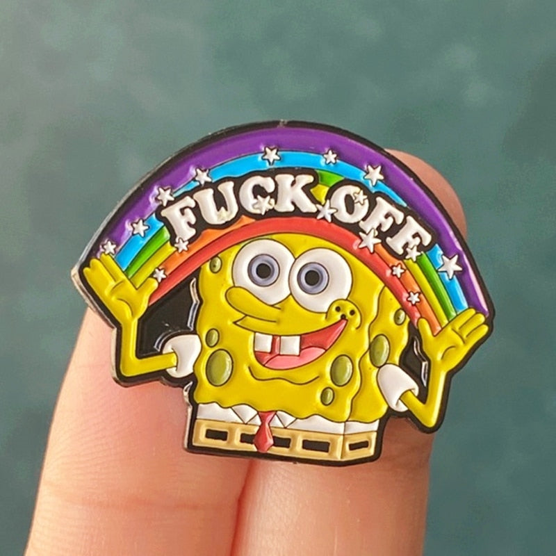 Fuck Off Spongebob Pin – White Market