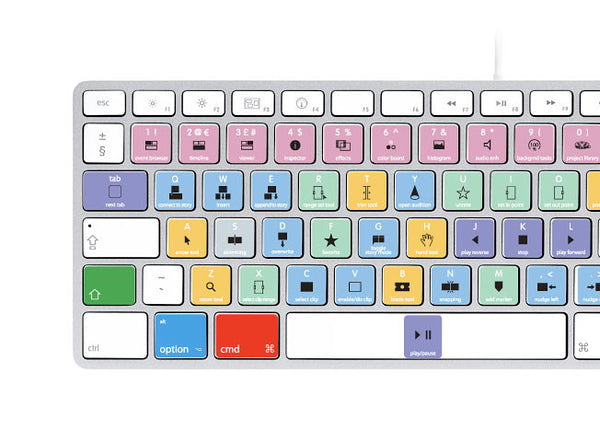 Apple Final Cut Pro X Keyboard Stickers (White Letters) | Mac | QWERTY