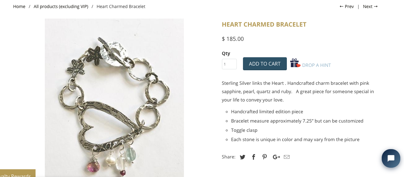 Heart Charmed  Bracelet - Drop a Hint