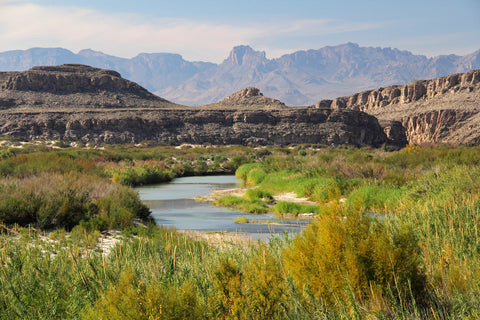 View of Rio Grande River in Big Bend National Park in Texas