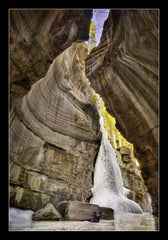 Lying around on the ice at Maligne Canyon