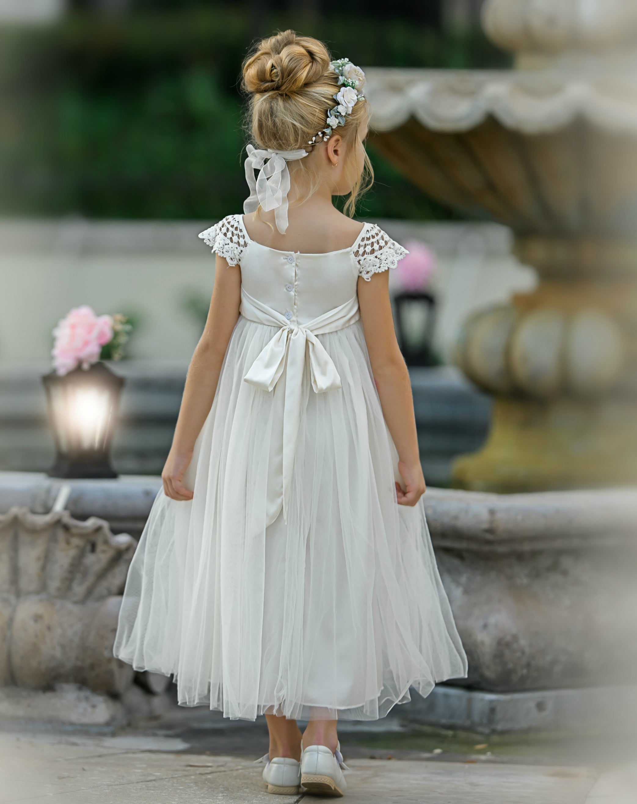 flower girl ivory dress